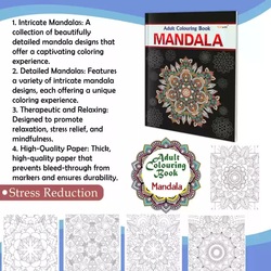 GO WOO Adult Colouring Book - MANDALA